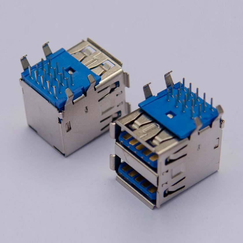 USB 3.0 A F 雙層90度插板