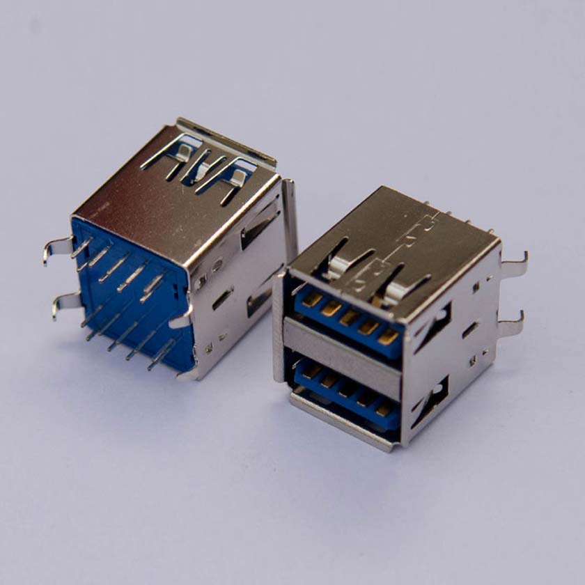 USB 3.0 A F 雙層180度插板