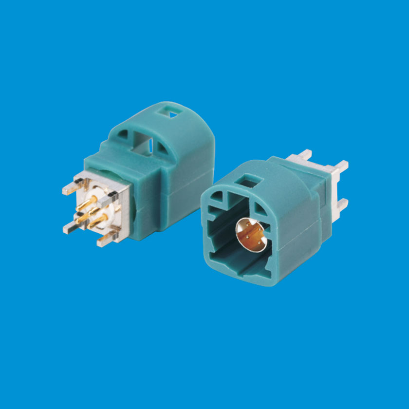 LVDS 4P公頭 Z型水藍(lán)色180度立式插座