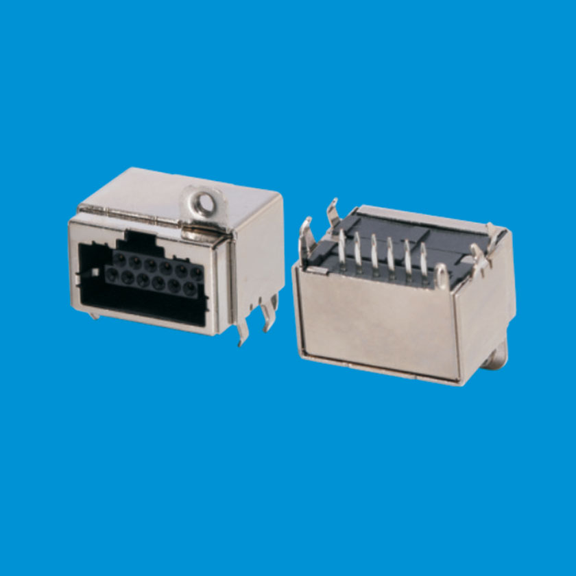 車載前裝12P 90度母座帶2.5固定孔