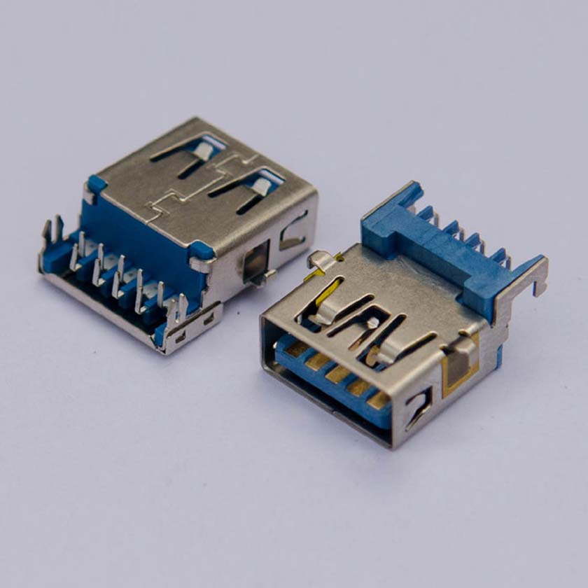 USB 3.0 A F 沉版反向90度 平口5.7MM