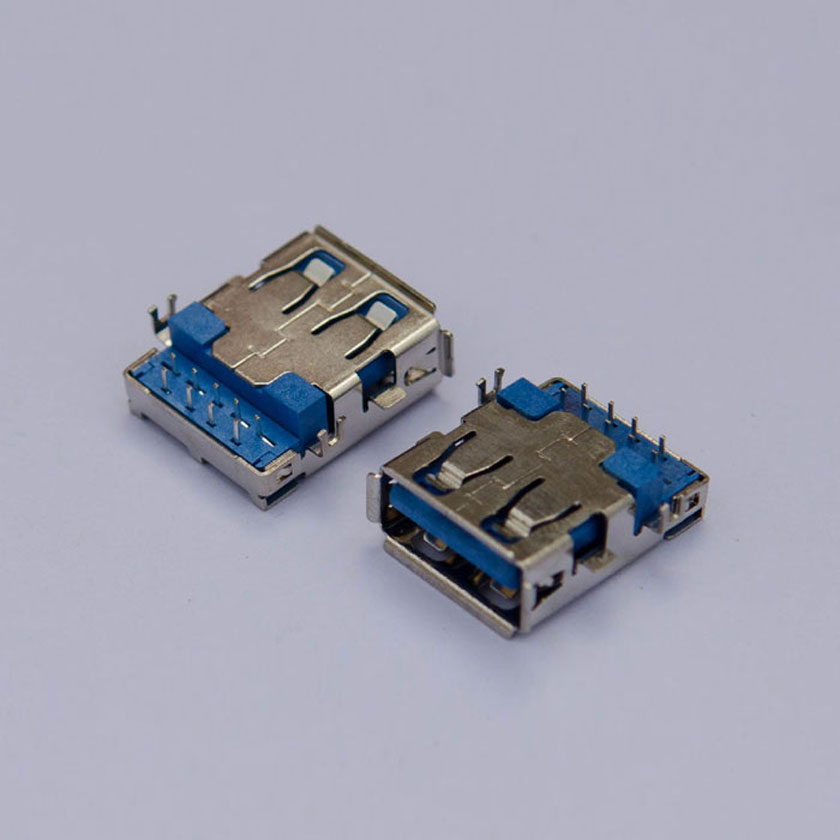 USB 3.0 A F 沉版反向90度 前貼后插